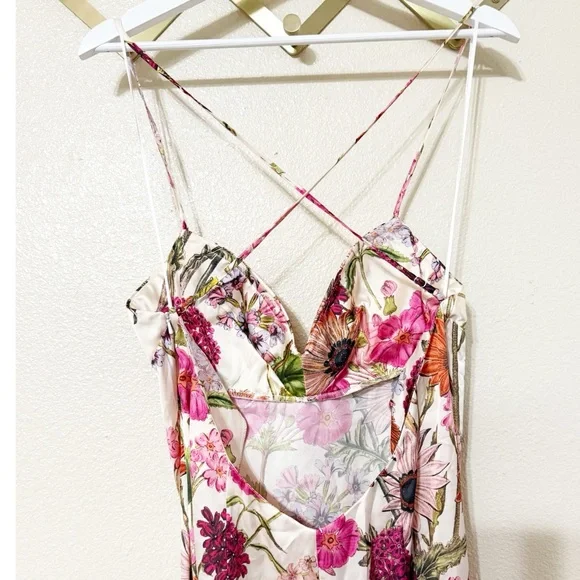 NWT Katie May Tara Gown Cowl Neck Pink Daisy Floral Maxi Dress size XL $288 MSRP - Picture 9 of 9